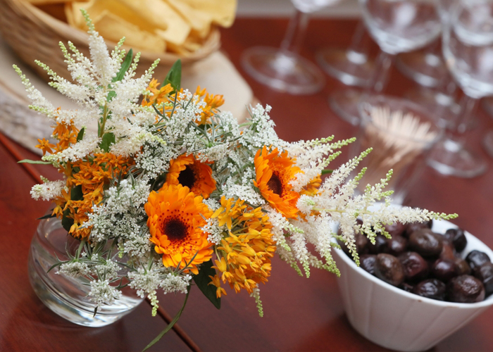 ApéroFleurs bqt jaune blanc L